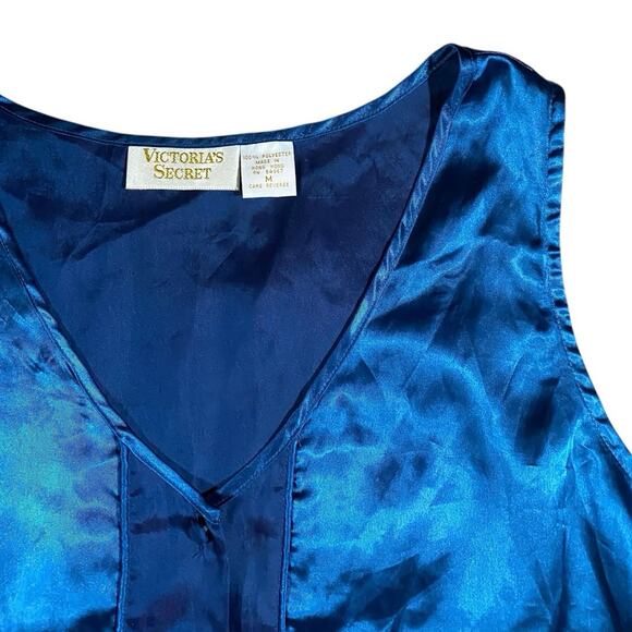 Vintage 90s Victoria Secret Gold Label Satin Sleep Top - M - Picture 3 of 4